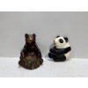 Image 1 : Chalk Decor, Brown Bear with Stump Ashtray and Panda Wall Hanging