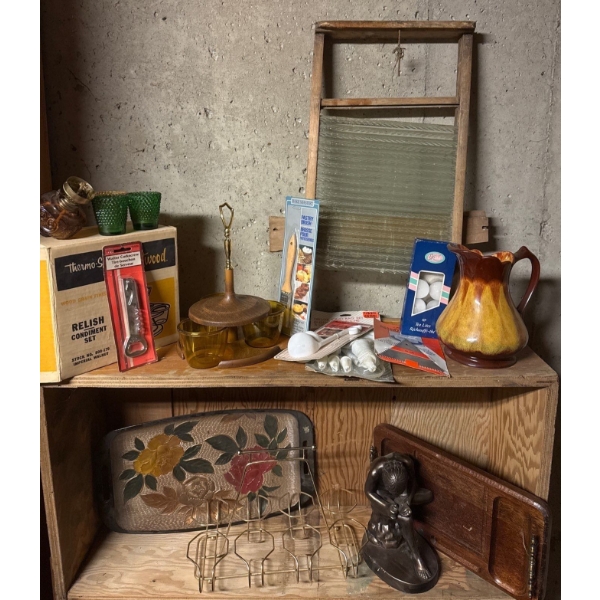 Vintage Living Kitchen Collection - Pitcher, Wash Board, Tools, Relish Tray, And More