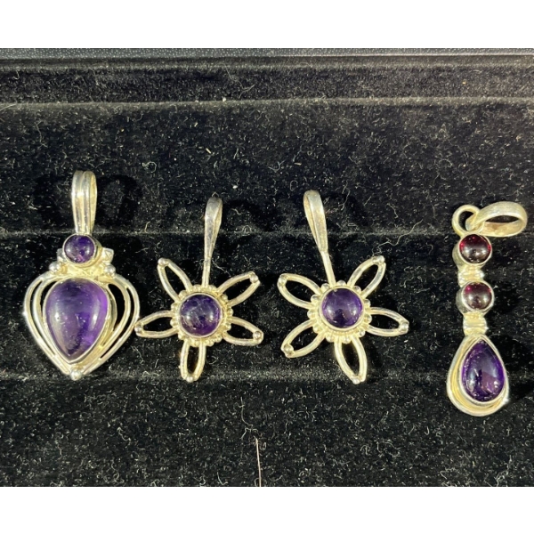 Collection of Purple Stone Pendants