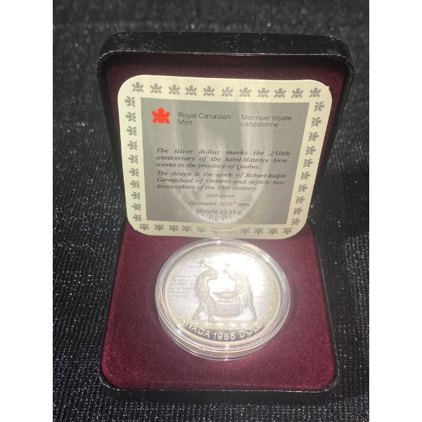 250th Anniversary of the Saint-Maurice Iron-Works Dollar 50% Silver 23.33 Grams