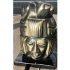 Image 3 : Hand Carved Black Obsidian Aztec Statues- Mexican Made