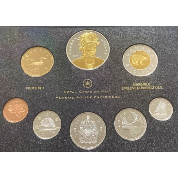 2007 Canadian Proof Set 92.5% Silver 1.69 Troy Ounces