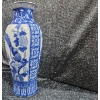 Image 4 : Chinese Kangxi Style Blue & White Porcelain Baluster Vase Hand Painted , 18''INCHES HEIGHT 