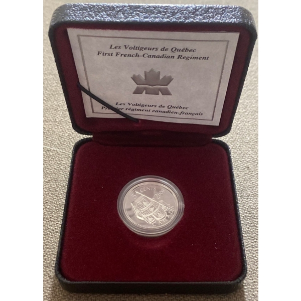 2000 Les Voltigeurs de Quebec 5 Cent 92.5% Silver 5.35 Grams