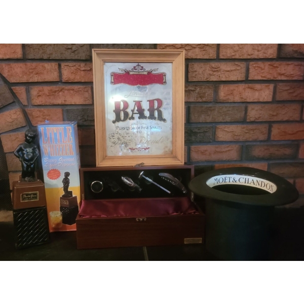 Little Whizzer Battery Liquor Dispenser & Masterpiece Liquor Dispenser, Ice Bucket, and More  