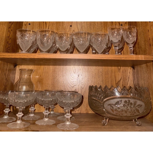 Vintage Cut Crystal Serving Ware - Goblets Coupes Tumblers & More