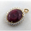Image 2 : 16.5 ct Certified Sterling Silver w/ Gold Plating Ruby gemstone Pendant ($3,515 Appraisal)