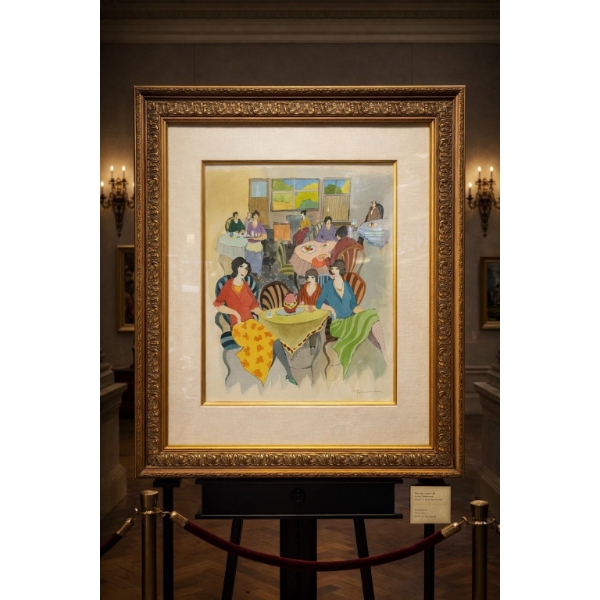  Itzchak Tarkay Titled Dinner At The Club # 11 Watercolor drawing and mixed media on wove paper 