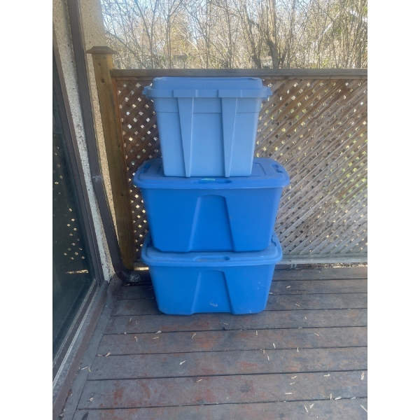 Storage Totes with Lids.