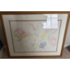 Image 1 : Watercolor or Pastel Painting Featuring A Floral Arrangement in Abstract Colors  Artist Named "Margo