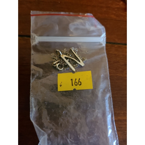 Initial "N" Necklace 1.7 gram .925 Silver (18"L) 