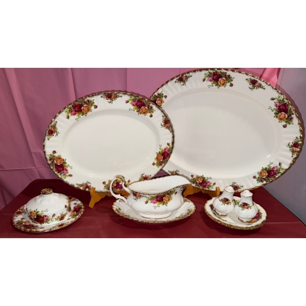 Royal Albert Old Country Roses 9 Piece Fine Bone China Serving Set