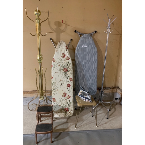 Household Essentials Bundle, Ironing Boards, Shark Iron, Coat Racks and Stools