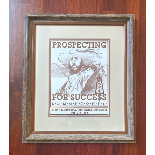 1986 Prospecting For Success Framed Poster  14x21"tall