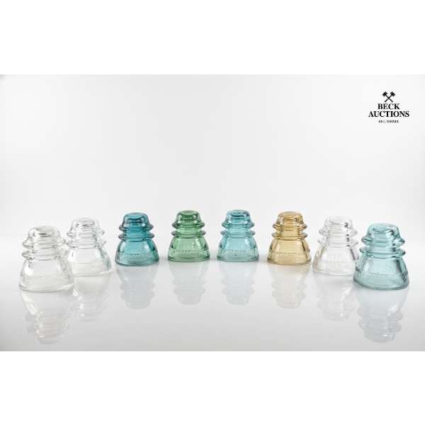  Vintage Hemingray No. 42 Glass Electrical Insulators. 