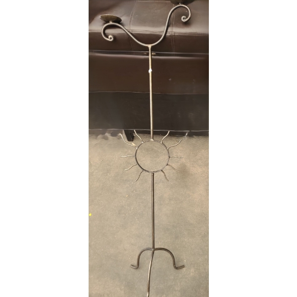 Metal Pillar Candle Holder w/ Sun Design 54 T 