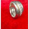 Image 6 : Boujee Thick White Gold Natural Diamond Ring Stamped  Corona 10K/14K, Total 0.5 Carat, Weighs 8.95g