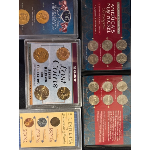 Collection Of USA Silver & Rare Coins 2013,2007,1800 ,Us New Nickels 3 Centuries of American Pennies