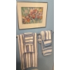 Image 1 : Blue Bath Bundle w/ Floral Art Piece 26x22 - Assorted Sized Towels Ambre Shower Curtain & more