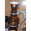 Image 5 : Gold Metal Wire Wine Bottle Holder, Amber Bottle w/ Pewter Handle 11 T, Mugs and More! 
