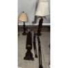 Image 1 : Two Free Standing Lamps w/African Home Decor Pieces Made From Wood