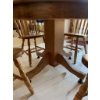Image 4 : Wood Kitchen Table 42" Diameter, 30 h and Chairs 17 w, 34 h, 17 d