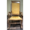Image 2 : Mid Century Oak Upholstered Nursing Rocker 36"Tall