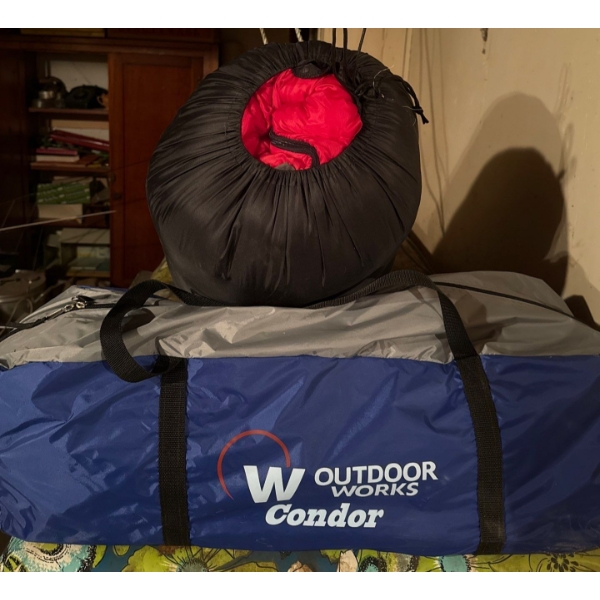Outdoor Works Condor Tent (Person Count Unknown) & Sleeping Bag
