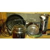 Image 1 : Bundle of Kitchen & Cooking Items  Metal Strainer, Kettle, Large Heavy Frying Pan Utensils & Holder 