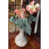 Image 1 : Gorgeous Collectible Large Vase w/ Floral Design, Made in W. Germany, Artificial Flowers- 20T
