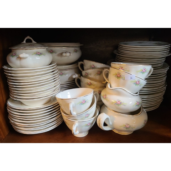 Sovereign Pottery Rose Design Dinnerware Including: Plates, Teacups, Saucers and More!