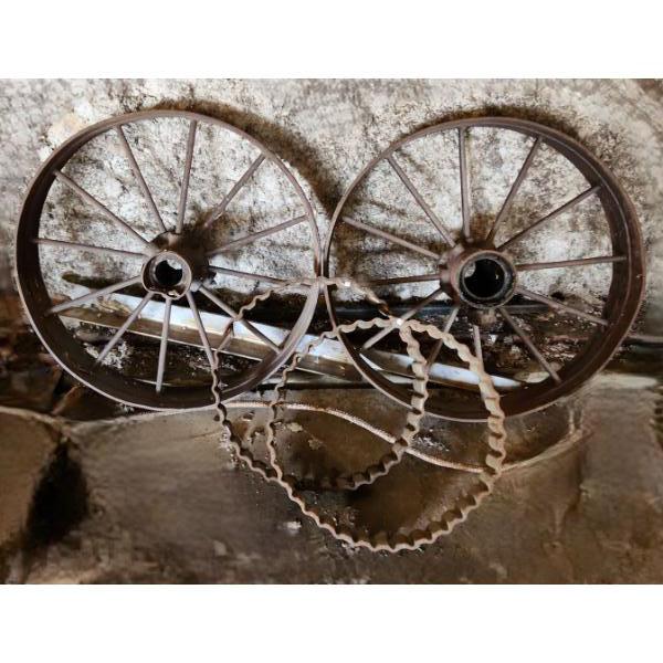 Antique Wheels and Parts 29" and 19" Diameter 