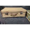 Image 5 : Trio Of Luggage! 2 Older Hardtops, Old Linens, Leather Doctors Bag- Beige Clasps Broken**
