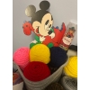 Image 5 : Large Basket Full Of Yard, Thread , Wool, & More!!  Mickey Mouse  Hand Fans,  Crafts, & more