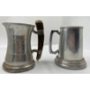 Image 1 : Set of 2 Pewter Mugs (Bottom Glass Removed in 1 Mug) 