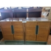 Image 1 : Two Wood Storage Cabinets with Metal Handles