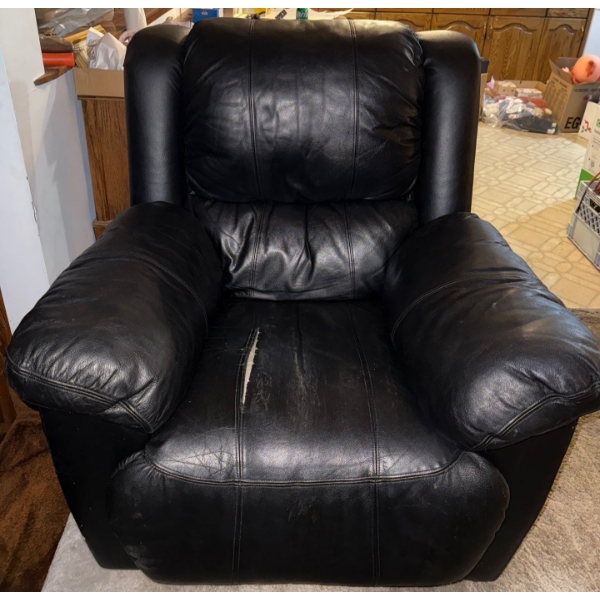 Well Loved Reclining Rocker - Damaged Upholstery See Photo