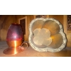 Image 2 : Copper Wall Hanging Assortment w/3 Brass Containers & mini candle lanterns