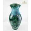Image 1 : Handcrafted Green and Blue Glazed Ceramic Vase, 20-Inch Height