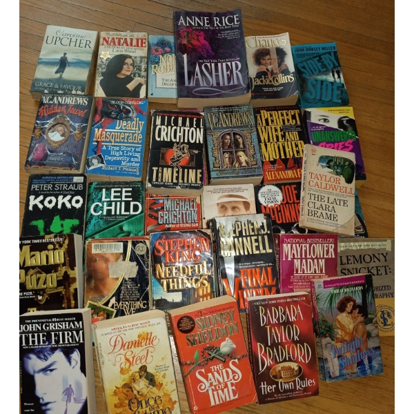 Collection Of Vintage Soft Cover Romance Novels by Famous Authors like: Anne Rice, Peter Staub, John