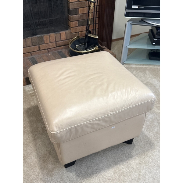 Leather Ottoman 26W x 26W x 20T