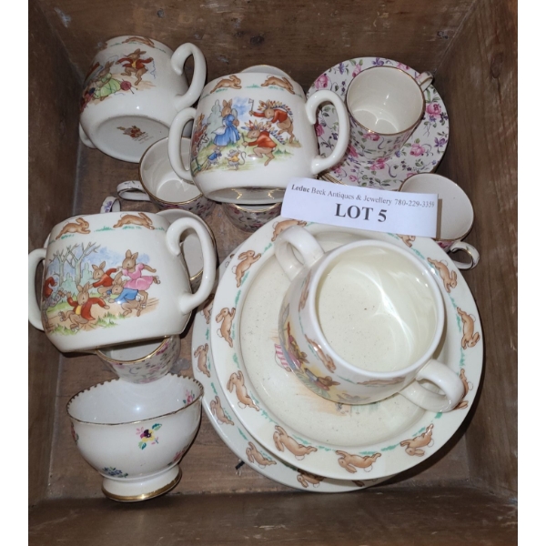 Variety of Bunnykins Collectible Dinnerware & Royal Winton Cups & Saucers