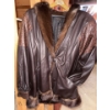 Image 1 : Vintage Brown Leather & Fur Maxi Trench Luxurious 80's Jacket (Woman's)