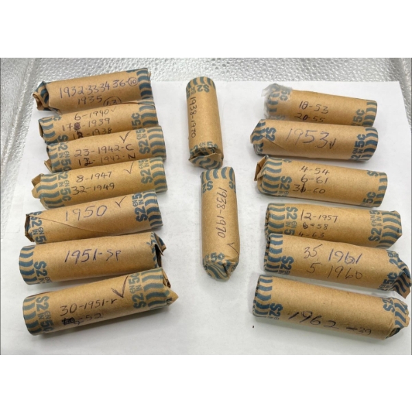 15 Rolls of Canadian Nickles, Various Years