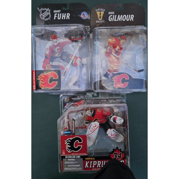 McFarlane Calgary Flames NHL Figures: Fuhr, Gilmour, Kiprusoff (3)