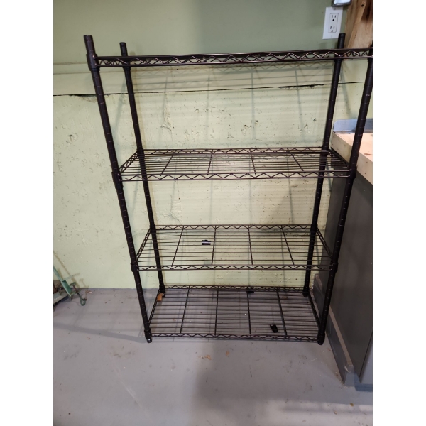 Black Metal 4 Shelf Storage Unit (55"T, 36"W, 14"D)