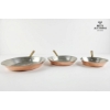 Image 2 : Vintage French Copper Pans Featuring Tin Lining And Brass Handles