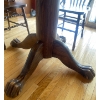 Image 6 : Antique Claw Foot Tiger Oak Table 44x54x31 w/ Leaf Hand Carved 4 Spindle Chairs 