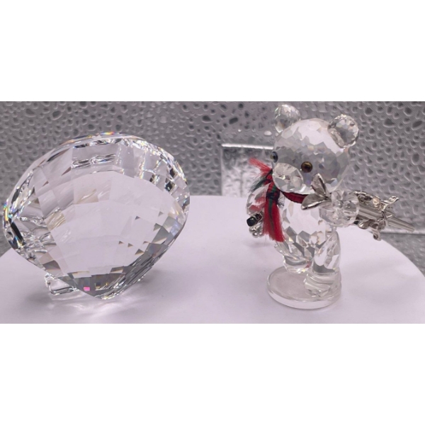 Swarovski Crystal Skiing Teddy Bear and A Clam