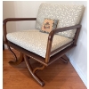 Image 1 : Rosewood Elephant Chair Upholstered In Fine Silk By Jim Thompson 26x26x35